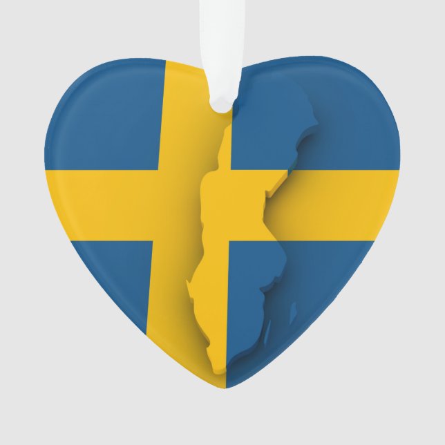 Heart ornament - Swedish flag / snowflake (Front)