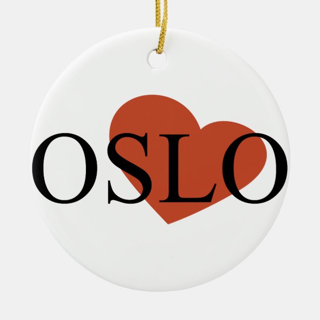 Heart Oslo Ceramic Ornament (Front)