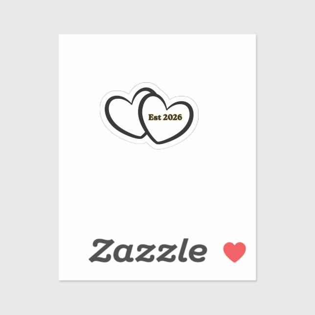 Heart outline Bride Groom Wedding  Sticker (Sheet)