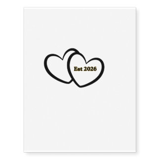 Heart outline Bride Groom Wedding tattoo