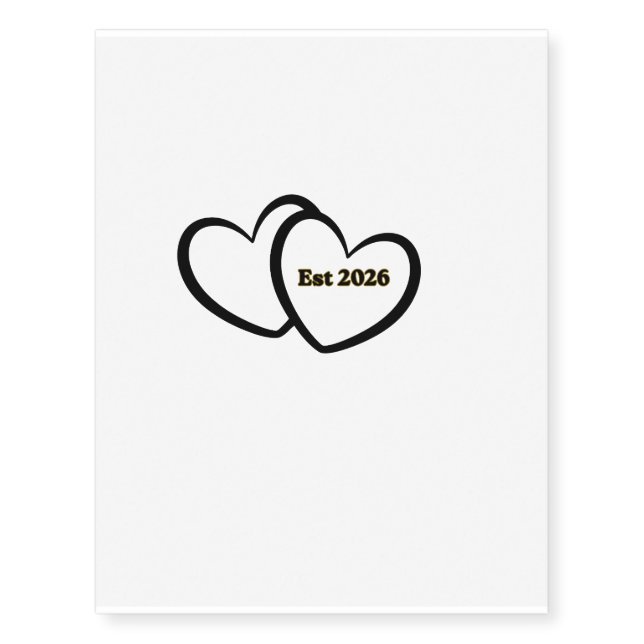 Heart outline Bride Groom Wedding tattoo (Front)