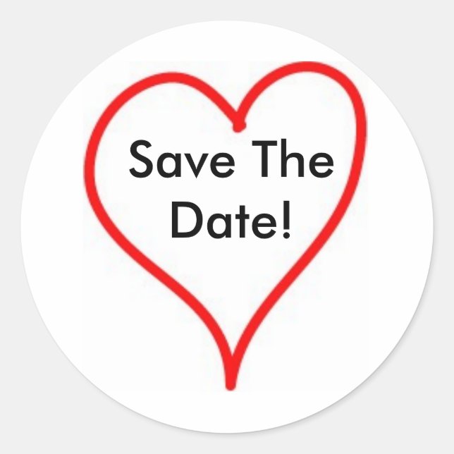 heart - outline - Customized Classic Round Sticker (Front)