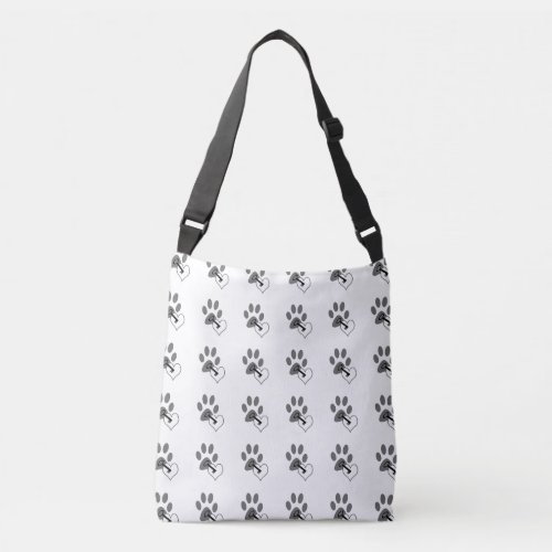 Heart over Paw and Key Pattern Tote