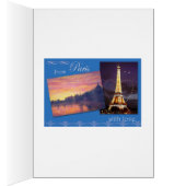 Heart over Twinkling Eiffel Tower Custom Cards (Inside (Right))
