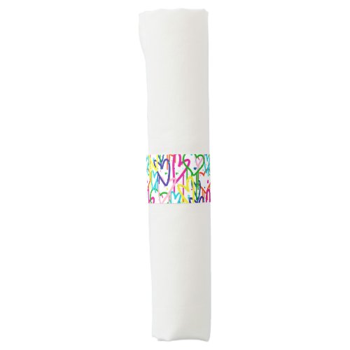 Heart painted graffiti pattern design napkin bands