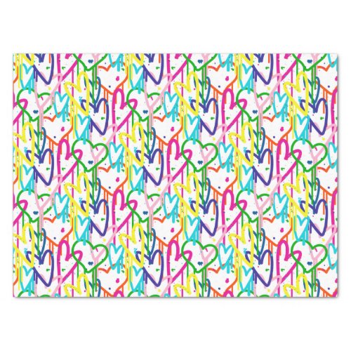 Heart painted graffiti pattern design tissue paper