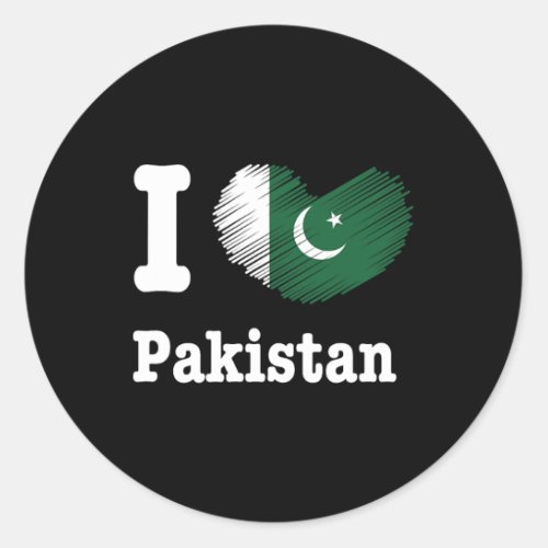 Heart Pakistan Azadi Mubarak Dil Flag Day Proud Ro Classic Round Sticker