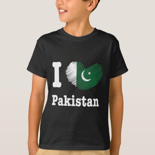 Heart Pakistan Azadi Mubarak Dil Flag Day Proud Ro T_Shirt