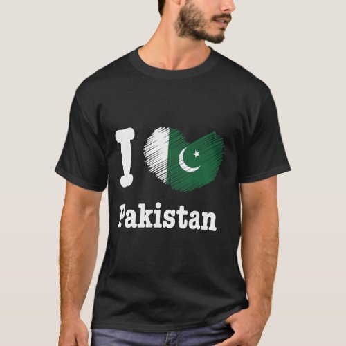 Heart Pakistan Azadi Mubarak Dil Flag Day Proud Ro T_Shirt