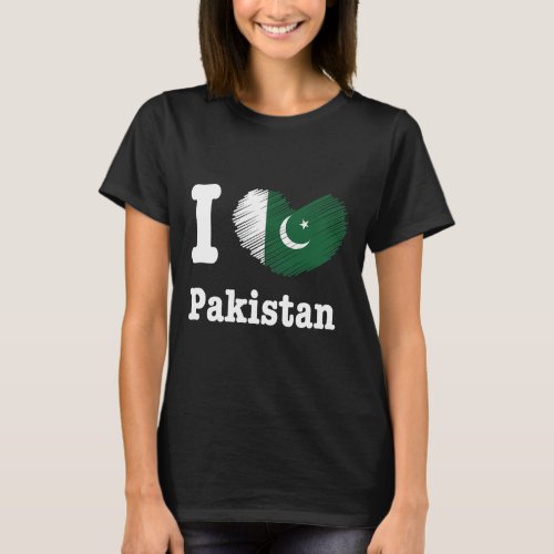 Heart Pakistan Azadi Mubarak Dil Flag Day Proud Ro T_Shirt