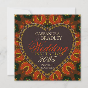 Heart Passion Fire Tribal Wedding Invitations