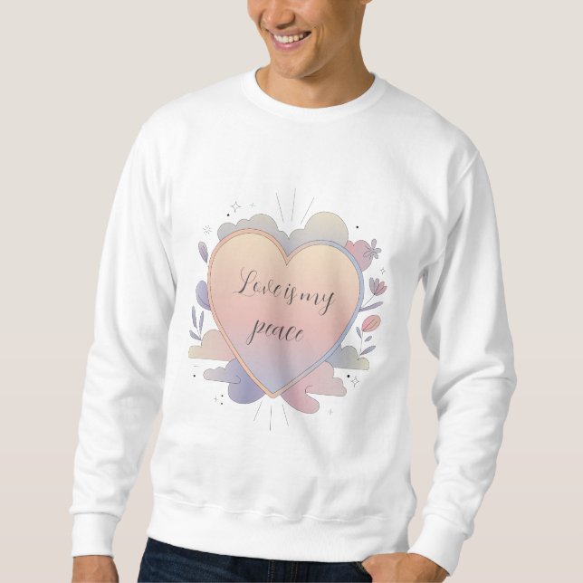 Heart Pastel Illustration Sweatshirt (Front)