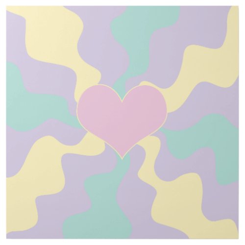 Heart _ Pastel Pink Yellow Purple and Green Gallery Wrap