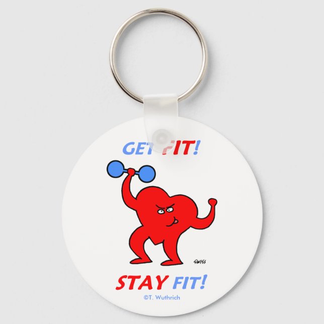 Heart Patient Motivational Cardio Fitness Keychain (Front)