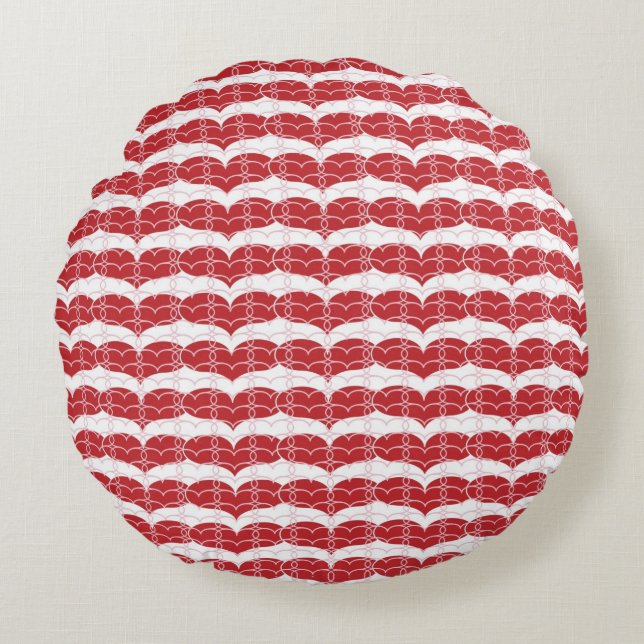 Heart pattern 2 round pillow (Front)