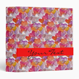 HEART Pattern ART 4 + your text 3 Ring Binder