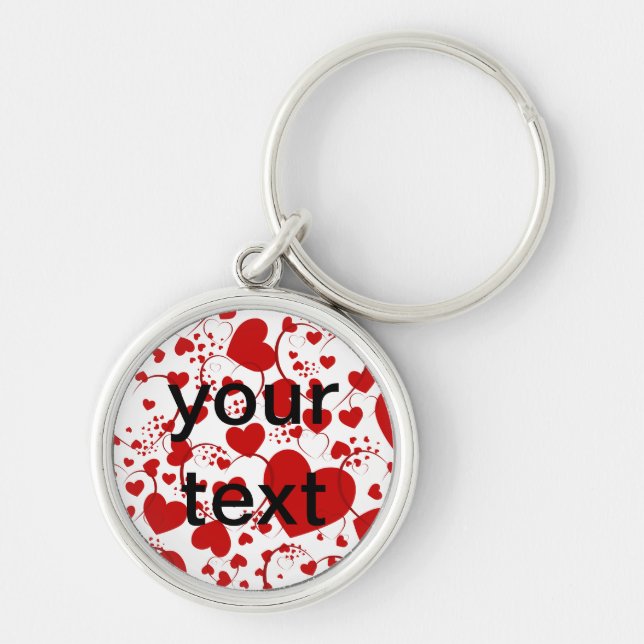 HEART Pattern ART 5 + your text Keychain (Front)