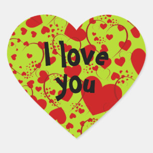 HEART Pattern ART 5 + your text lightgreen Sticker