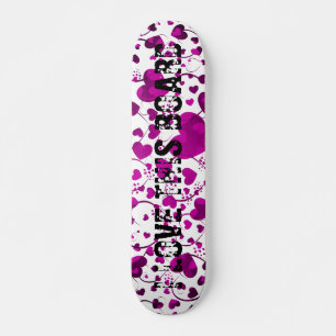 HEART Pattern ART 6 + your text Skateboard Deck