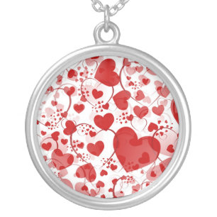 HEART pattern ART 7 Silver Plated Necklace