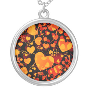 HEART pattern ART 8 Silver Plated Necklace
