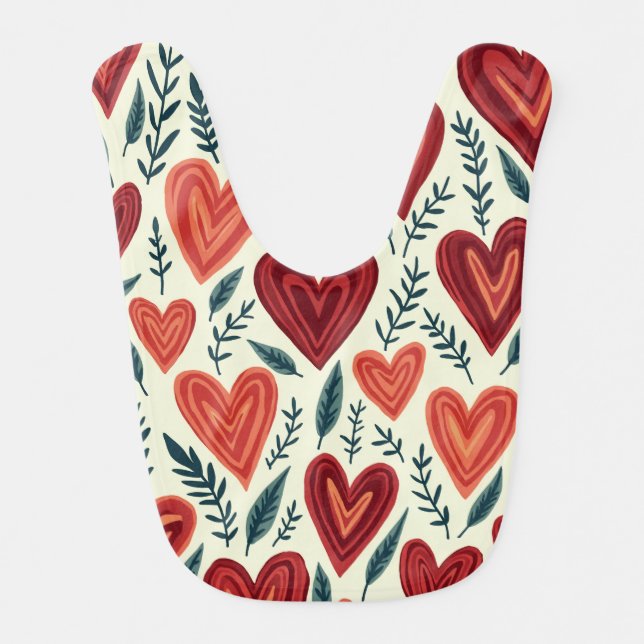 heart pattern baby bib (Edit) (Front)