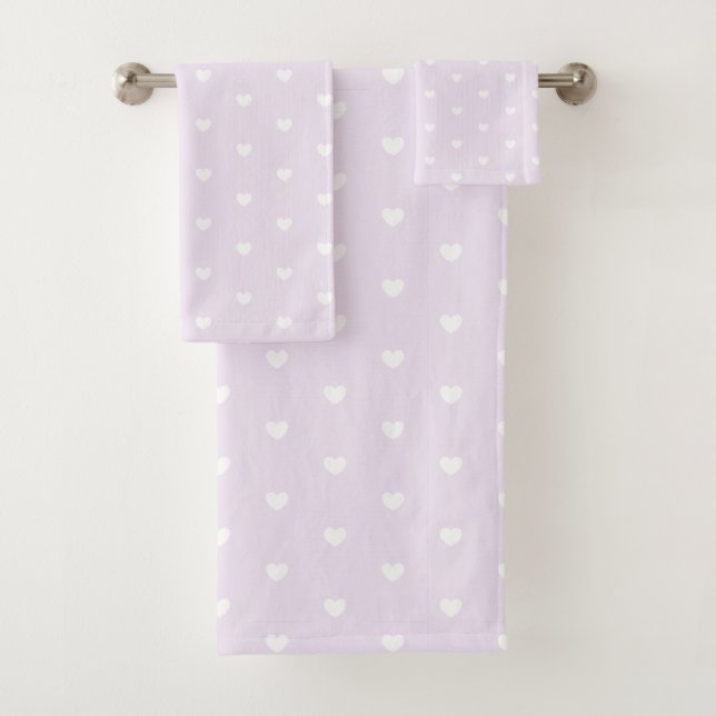 Heart Pattern Bath Towel Set (Insitu)