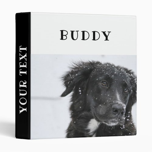 Heart Pattern Black and White Pet Dog Photo Album 3 Ring Binder - Heart Pattern Black and White Pet Dog Photo Album Binder. The binder has a photo of a pet, pet`s name and a heart pattern in black and white on the back side. Personalize with your dog or any other pet photo and your dog or pet name and change or erase the text on the spine. A great keepsake gift, photo album, a scrapbook album, in memory of, notes and more for your dog or pet.
