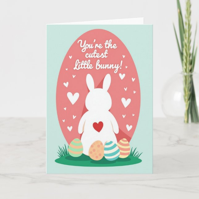 Heart Pattern Bunny Card (Front)