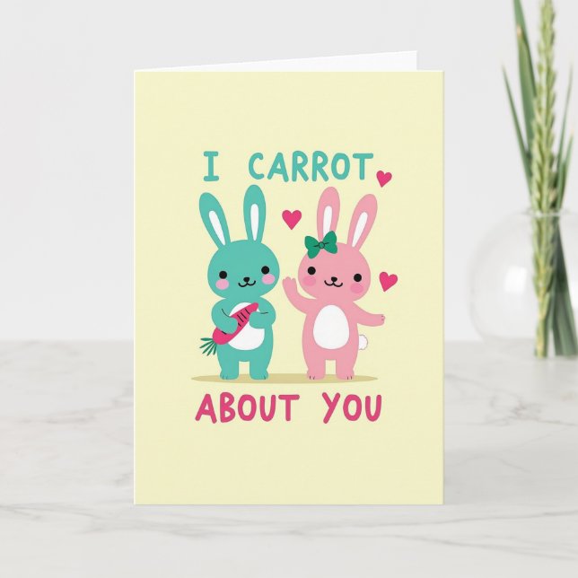 Heart Pattern Carrot About You Card (Front)