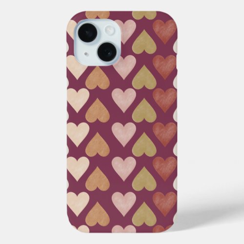 Heart Pattern iPhone 15 Case