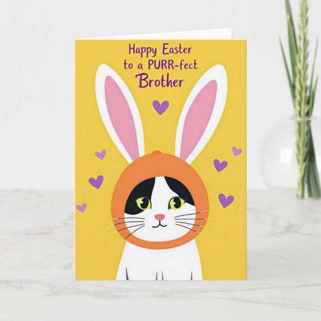 Heart Pattern Cat Holiday Card (Front)