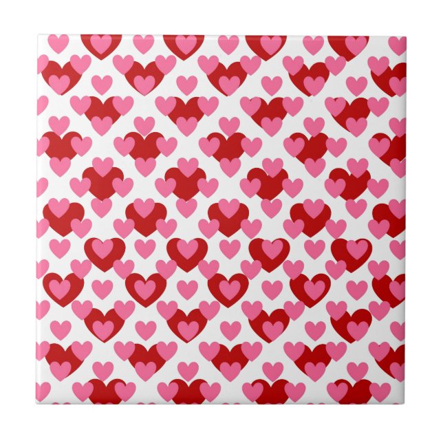 Heart Pattern Ceramic Tile (Front)