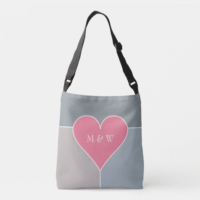 Heart Pattern custom monogram bags (Back)