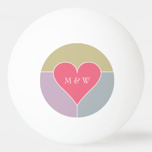 Heart Pattern custom monogram & date balls
