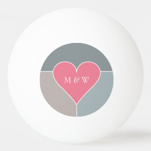 Heart Pattern custom monogram & date balls