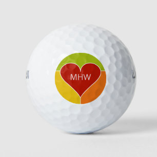 Heart Pattern custom monogram golf balls