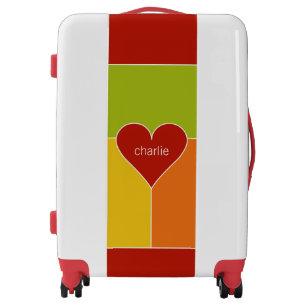 Heart Pattern custom monogram luggage