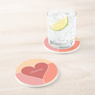 Heart Pattern custom monogram mugs Coaster