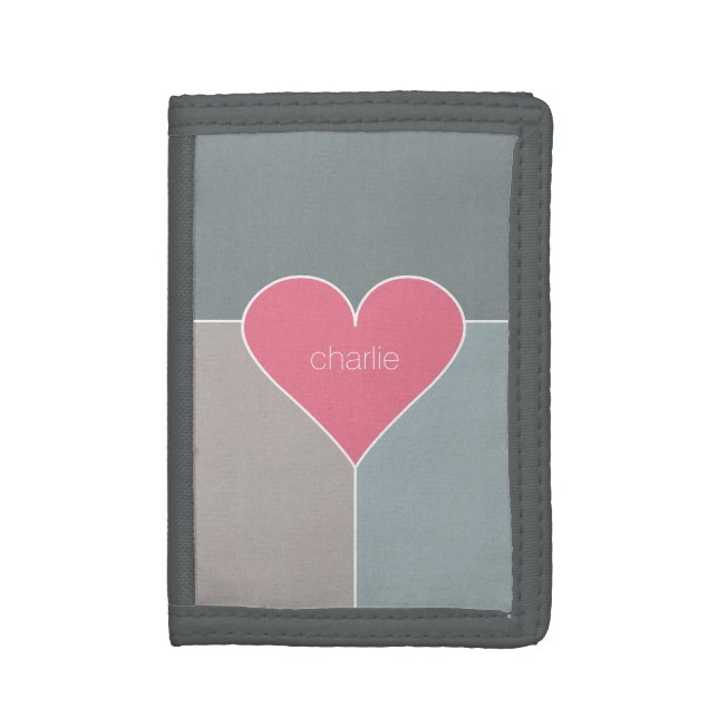 Heart Pattern custom monogram wallets (Front Vertical)