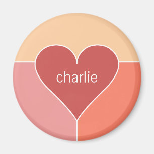 Heart Pattern custom name magnets