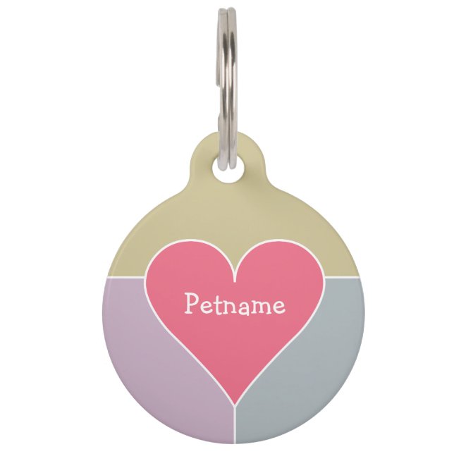 Heart Pattern custom pet tags (Front)