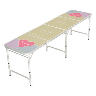 Heart Pattern custom text ping pong table
