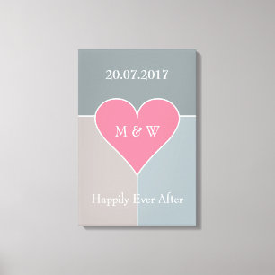 Heart Pattern custom text wrapped canvas Print