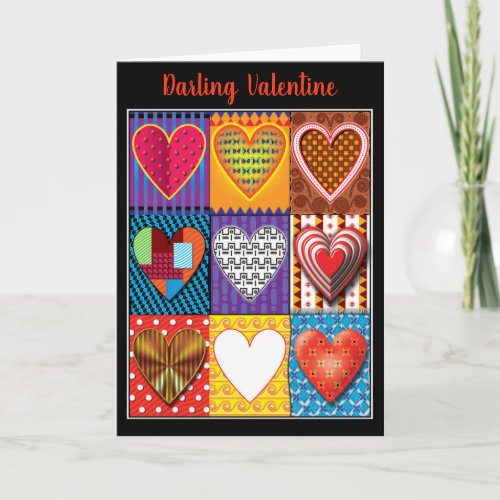 Heart pattern custom Valentines Card