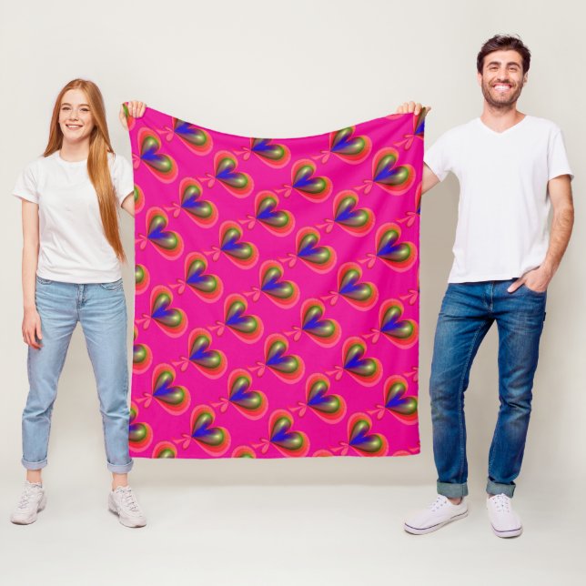 Heart Pattern Fleece Blanket (In Situ)