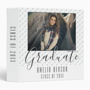 Heart Pattern Graduate Graduation Photo Album 3 Ring Binder