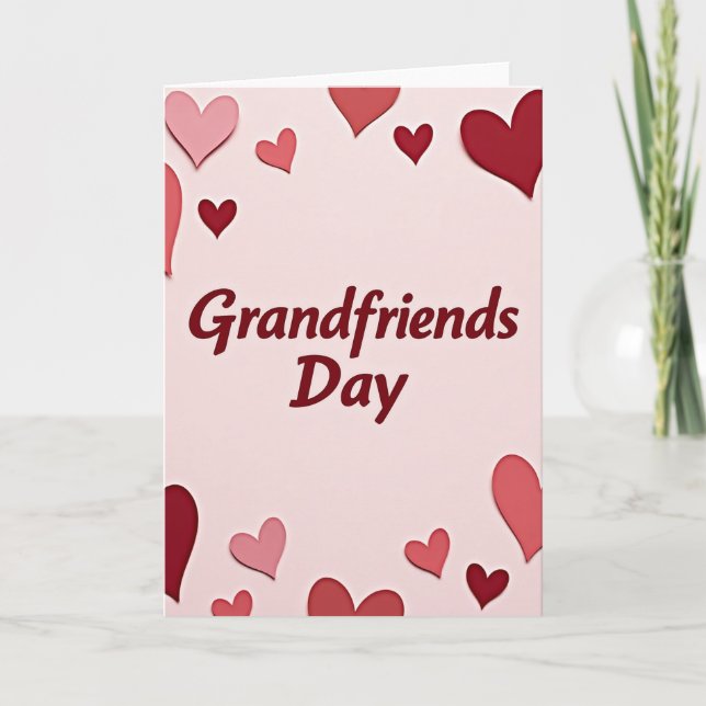 Heart Pattern Grandfriends Day Card (Front)