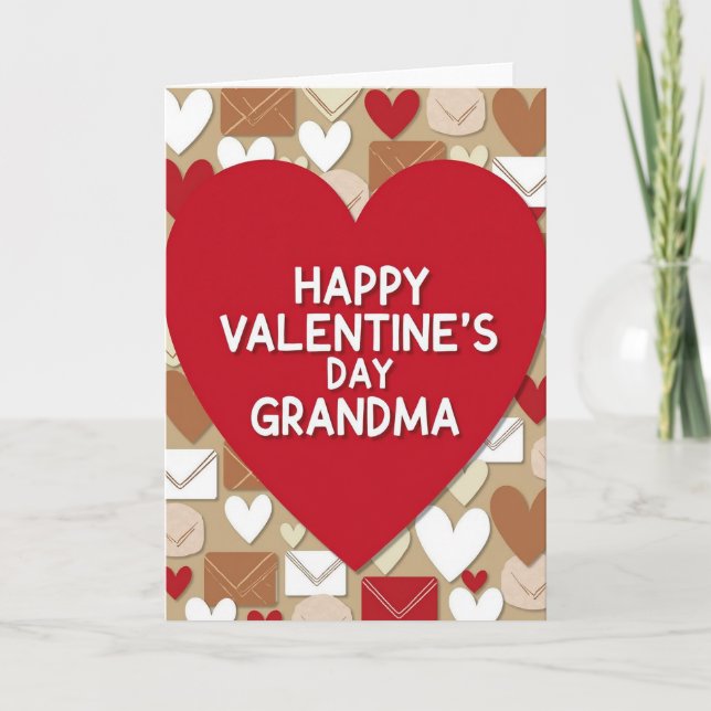 Heart Pattern Grandma Card (Front)
