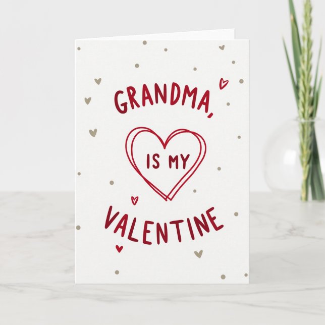Heart Pattern Grandma Valentine Card (Front)